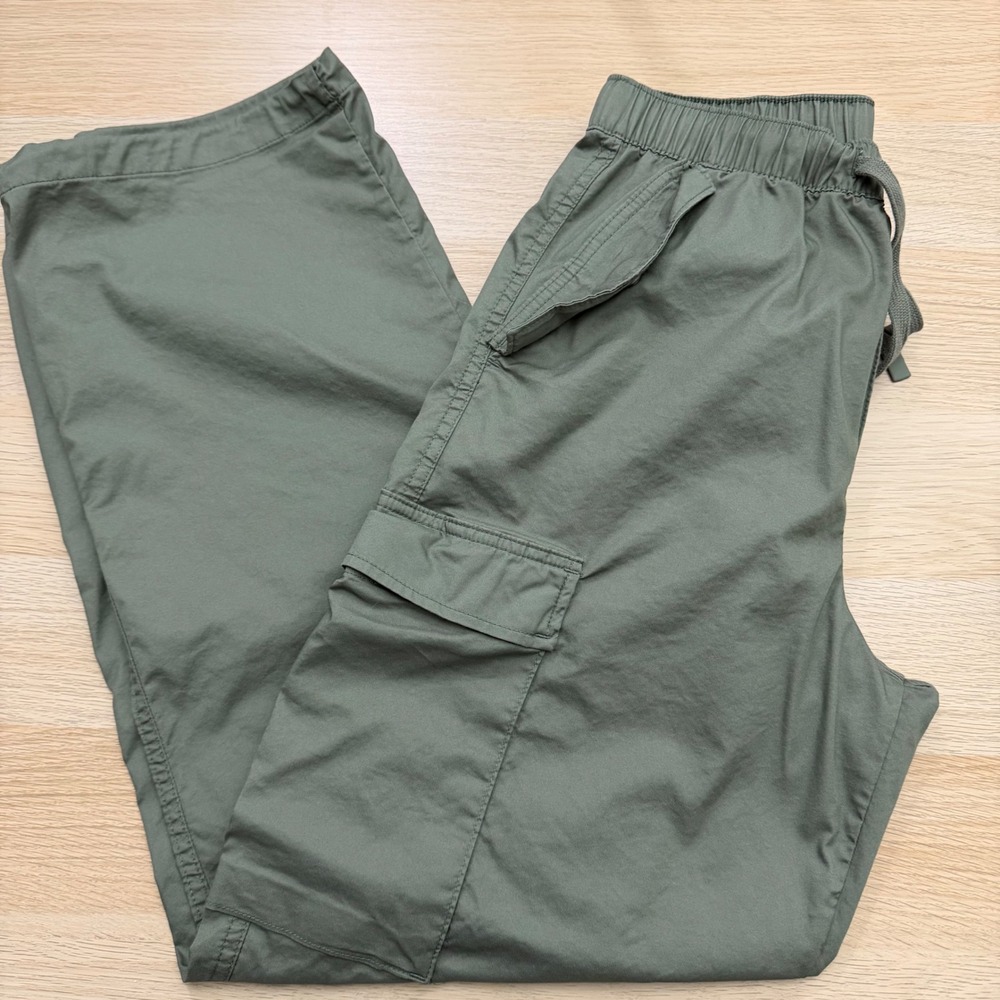 Gap Olive Cargo Pants Mens XS Elastic Waist Drawstring Utility Casual